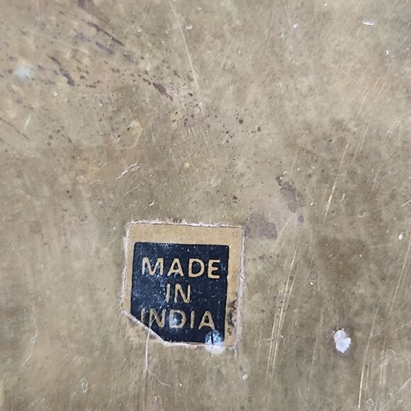 Vintage Brass Plates Circular Made In India Collectible Home Decor Set Of 6 - Picture 2 of 2